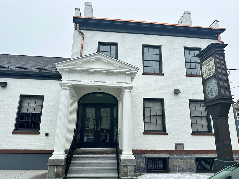 Entrance view of the historic home office on Front Street